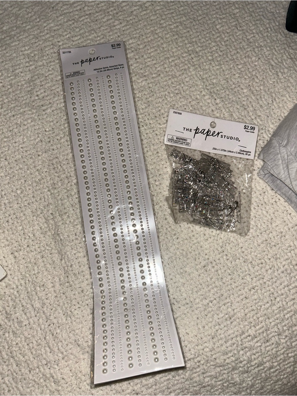 Pearl Sticker Strips and Glitter Clothespins